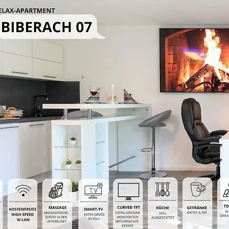 アパート Relax-apartment Biberach - Relax Massagesessel - Smart-tv 85 Zoll - Voll Ausgestattete Kueche - High-speed Internet - Arbeitsplatz Mit Curved Monitor Biberach an der Riß